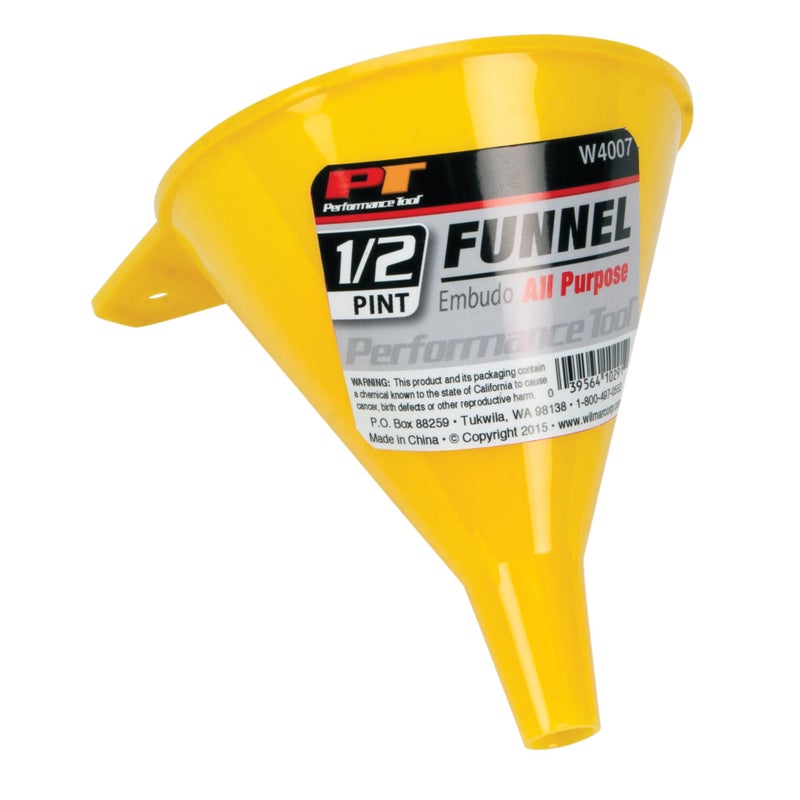 Performance Tool W4007 All Purpose Funnel, 1/2 Pint Capacity - Image 1